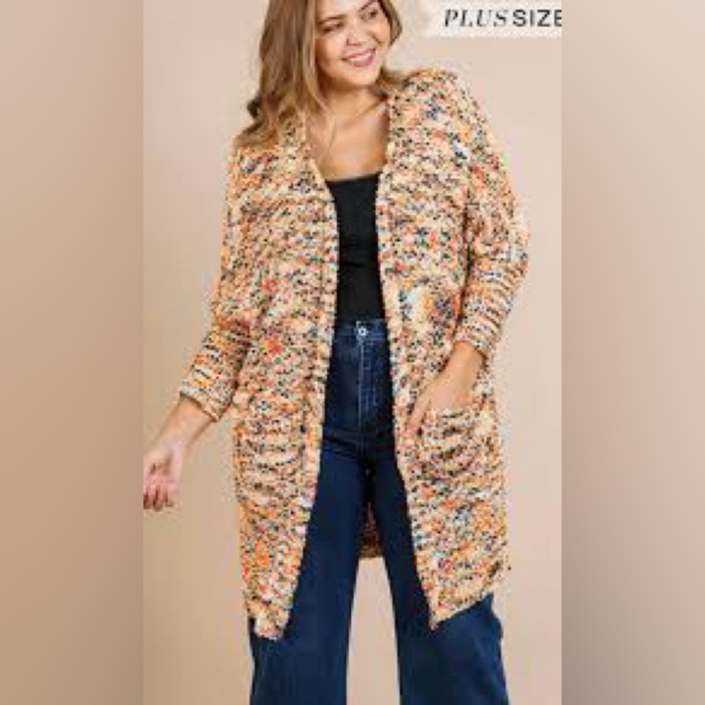 ✨ Umgee Multicolor Duster Cardigan | NWT | Size 1X | Pockets ✨‎